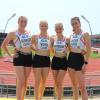 Franziska Aderbauer, Katharina Vogl ,  Hannah Rathmann und Theresa Jäger (von links) bildeten die 
4 x 100 Meter-Staffel  der LG Augsburg.
