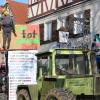 Protestplakate hatten die Landwirte an ihren Traktoren angebracht, die sie in der Schrannenstraße abstellten. „Ist der Bauer tot, gibt es kein Brot“ stand auf einem zu lesen. 