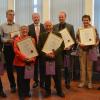 Abschied im Sendener Ratssaal: Der scheidende Bürgermeister Kurt Baiker (Vierter von links) mit den Stadträten (von links) Rainer Strobl, Thomas Vogel, Angelika Käppeler, Erwin Rogg, Martin Mayr, Monika Schwab und Regina Rusch.  
