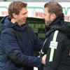 Fühlt mit Werder-Kollegen Florian Kohfeldt (r): RB-Coach Julian Nagelsmann.