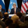 Als (von links) Sergej Lawrow, John Kerry und der UN-Syrien-Sondergesandte Staffan de Mistura vor die Journalisten traten, war klar: Es gibt wieder Hoffnung auf Frieden in Syrien.