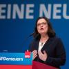 Eine Neue: Andrea Nahles spricht beim SPD-Parteitag.