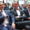 Christian Lindner (l-r, FDP), Mathias Döpfner und Mario Czaja (CDU) nehmen an einem Kongress der Hauptstadtrepräsentanz der Deutschen Telekom teil.