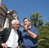 Die Kabinette von Bayern und Baden-Württemberg tagten am Dienstag gemeinsam am Bodensee. Hier unterhalten sich Bayerns Ministerpräsident Markus Söder (CSU, rechts) und Baden-Württembergs Ministerpräsident Winfried Kretschmann (Grüne).