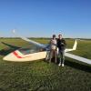 Florian Boehlke und Kilian Biechele mit dem Arcus M nach ihrem erfolgreichem Flug von Schwabmünchen aus.