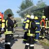 Mehr als 100 Feuerwehrkameraden waren bei einem Stadelbrand in Untermedlingen vor vier Jahren im Einsatz. 	