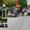 Wegen eines Gaslecks in der Bürgermeister-Widmeier-Straße rückte die Feuerwehr an.