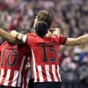 Die Spieler von Athletic Bilbao bejubeln den Sieg über Manchester United.. Foto: Luis Tejido dpa