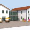 Architekt Ulrich Förg aus Buchloe zeigte auf der Bürgerversammlung erstmals ein Animationsbild des neuen Begegnungshauses in Rammingen. Der Spatenstich für dieses Projekt in der Dorfmitte soll im April 2017 erfolgen.