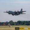 Eine amerikanische C-130 Hercules startet im Rahmen der Luftwaffenübung «Air Defender 2023» in Wunstorf bei hannover.