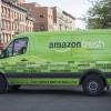 Ein Wagen von "Amazon Fresh" in New York im Einsatz.
