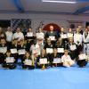 20 Sportlerinnen und Sportler absolvierten die Winter-Gurtprüfung im Allkampf-Jitsu in Agawang. 	