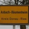 Ortsschild Asbach-Bäumenheim, Bäumenheim