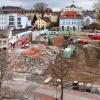 Große Bauarbeiten stehen in Bad Wörishofen bevor. Auf dem Kreuzer-Areal zwischen Fußgängerzone und Fidel-Kreuzer-Straße laufen die Abbrucharbeiten.  	