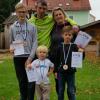 Sportlich: Die ganze Familie Schindler hat das Kneipp-Familienabzeichen abgelegt. Auf dem Foto Bastian (11 Jahre), die Eltern Silvio und Manuela sowie Felix (3) und Joshua (7 Jahre). 