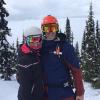 Florian Sattler und Sabrina Schindler beim Skifahren in Kanada. Die Reise gewannen die beiden beim Augsburger Presseball. 	 	