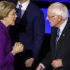 Der Moment als das Zerwürfnis zwischen Elizabeth Warren und Bernie Sanders sichtbar wurde: Warren redet wütend auf ihren Parteifreund ein. 
