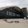Richtfest beim Innovationsbogen: Der Bürokomplex im Innnovationspark soll Ende des Jahres fertiggestellt sein.  