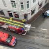 Polizei und Feuerwehr sind derzeit in der Frauentorstraße im Einsatz.