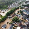 Ein Luftbild zeigt das ganze Ausmaß der Flut in der Gemeinde Mettendorf in der Südeifel. Hier möchte der Unternehmer Peter Gutheber aus dem Kreis Neu-Ulm helfen.