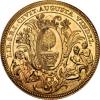 Eine sehr künstlerisch gestaltete Augsburger Münze ist der Goldabschlag zu 12 Dukaten des Doppeltalers von 1740. Auf der Vorderseite ist das Pyr in prunkvollem Rahmen, umgeben von den Flussgöttern Lech, Wertach und Singold dargestellt.