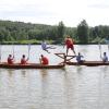 Freiwillig geht beim Fischerstechen keiner der Stecher auf dem Podest ins Wasser, auch wenn es noch so heiß ist.