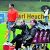 Die Zusammenarbeit zwischen dem emotionalen Robert Walch und dem rationellen Gerhard Hildmann (von rechts) auf der Trainerbank des TSV Gersthofen klappt bisher ganz hervorragend. Foto: Oliver Reiser