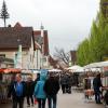 Der Maimarkt in Dinkelscherben litt unter dem schlechten Wetter. 	