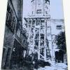 Dieses historische Foto zeigt den Stadtturm während der statischen Sanierung von 1964 bis 1968.