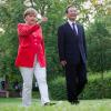 Bundeskanzlerin Merkel zusammen mit Chinas Ministerpräsident Wen Jiabao im Garten der Villa Liebermann. 