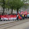Der Demonstrationszug führte in diesem Jahr vom Gewerkschaftshaus zum Königsplatz. Das Bild entstand in der Fuggerstraße. 