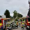 120 Feuerwehrleute und Sanitäter waren bei der Großübung an einer Biogasanlage in Ried im Einsatz. 