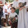 Gänse, Ochsen, bepackte Esel: Beim Einzug der Bauern und Handwerker auf das Frundsbergfest gab es viel zu sehen.