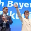 Einen Tag nach der Wiederwahl von Markus Söder zum CSU-Vorsitzenden hat CDU-Chefin Annegret Kramp-Karrenbauer den Münchener Parteitag besucht - und für Geschlossenheit geworben.