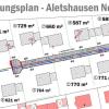 So sieht der Entwurf des Bebauungsplanes „Aletshausen Nord 2“ aus: In der südlichen Reihe sollen vier, in der nördlichen Bauzeile fünf Häuser gebaut werden können. Erschlossen werden sie durch eine Stichstraße mit Wendehammer. 