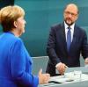Angela Merkel gegen Martin Schulz - wer entscheidet die Bundestagswahl für sich? Hier können Sie das TV-Duell im Live-Ticker verfolgen.