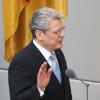 Bundespräsident Joachim Gauck spricht am Freitag  im Bundestag in Berlin bei seiner Vereidigung. 