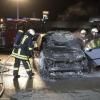 Die Feuerwehren aus Jettingen und Scheppach mussten das brennende Auto löschen. 