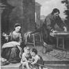 „Joseph der Zimmermann bei der Arbeit“ – dieses Bild des Malers Murillo ziert ein altes Kirchenbuch. Am 19. März wird sein Namenstag gefeiert. 	