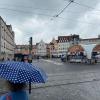 Am Freitagnachmittag regnete es in Augsburg. Später wurde das Wetter besser. 