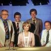 Als erste Frau gehörte Dagmar Berghoff seit Juni 1976 zum Team der Tagesschau-Sprecher (l-r) Werner Veigel, Joachim Brauner, Wilhelm Wieben und Chefsprecher Karl-Heinz Köpcke. Sie ist «die Mutter aller Nachrichtensendungen» in Deutschland: die «Tagesschau» abends um acht. 