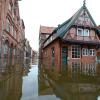 Die überflutete Unterstadt von Lauenburg in Sachsen-Anhalt. Dort geht das Hochwasser langsam zurück, die Pegelstände sind über Nacht gesunken. 