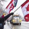 Der Protest der Trucker in Kanada ist auch in anderen Städten als Ottawa angekommen und spaltet die Bevölkerung. Auch in Edmonton (unser Bild). 
