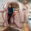 Zum Welt-MS-Tag 2015 stand am Hauptbahnhof Stuttgart ein überdimensionales und begehbares Gehirnmodell. An Multiple Sklerose erkranken immer mehr Menschen in Deutschland. 	