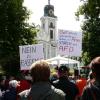 600 Menschen protestierten in Lindenberg gegen Frauke Petry und ihre AfD.