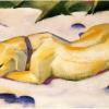 Franz Marc: Liegender Hund im Schnee.