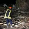 Die Feuerwehr Reisensburg rückte am Sonntagabend aus, um einen umgestürzten Baum von der Fahrbahn zu beseitigen. 	 	