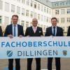 Freuen sich über die neue FOS in Dillingen, im Bild von links: André Deppenwiese, Schulleiter der St.-Bonaventura-Realschule, Dillingens Oberbürgermeister Frank Kunz, der Direktor des Schulwerks der Diözese Augsburg, Peter Kosak, Landrat Leo Schrell, und Franz Haider, Schulleiter des St.-Bonaventura-Gymnasiums und ab dem Schuljahr 2018/19 auch der neuen FOS. 