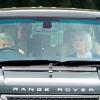Königin Elizabeth II. fährt einen Range Rover bei der Royal Windsor Horse Show 2021.