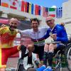 Paracycler Michael Teuber freut sich über seinen zweiten Sieg im Einzelzeitfahrer und die Gesamtführung im Weltcup.  	